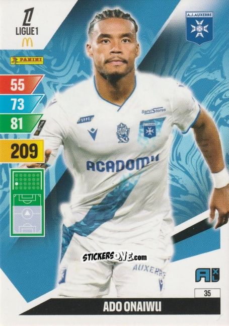 Figurina Ado Onaiwu - Ligue 1 2024-2025. Adrenalyn XL n. 35 - Panini
