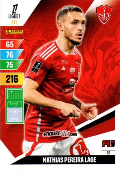 Cromo Mathias Pereira Lage - Ligue 1 2024-2025. Adrenalyn XL n. 53 - Panini
