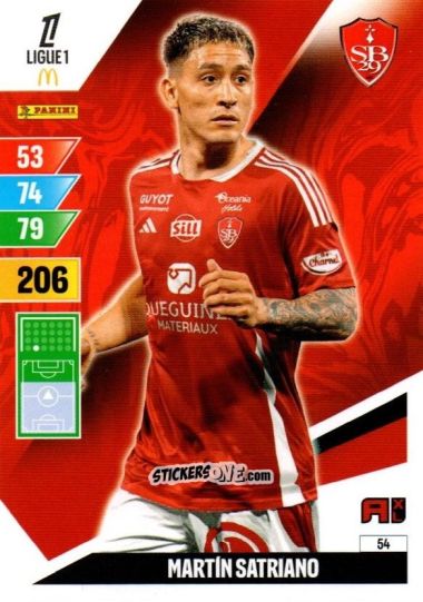 Figurina Martin Satriano - Ligue 1 2024-2025. Adrenalyn XL n. 54 - Panini