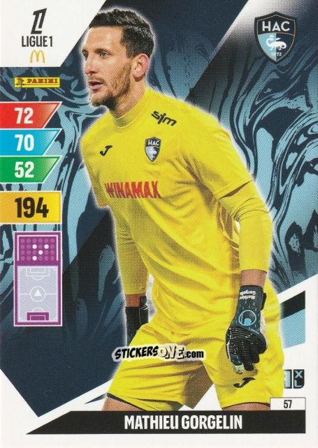 Cromo Mathieu Gorgelin - Ligue 1 2024-2025. Adrenalyn XL n. 57 - Panini