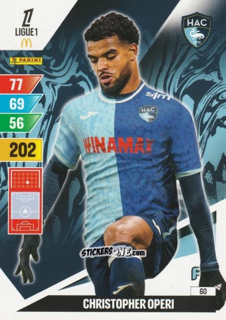 Figurina Christopher Operi - Ligue 1 2024-2025. Adrenalyn XL n. 60 - Panini