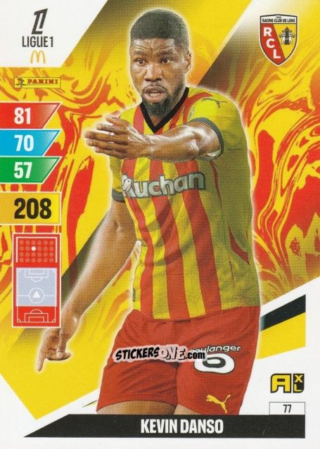 Figurina Kevin Danso - Ligue 1 2024-2025. Adrenalyn XL n. 77 - Panini