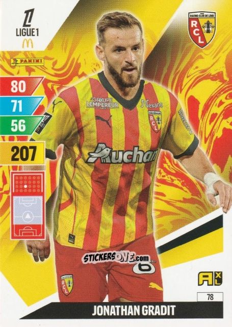 Figurina Jonathan Gradit - Ligue 1 2024-2025. Adrenalyn XL n. 78 - Panini