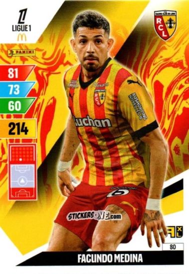Cromo Facundo Medina - Ligue 1 2024-2025. Adrenalyn XL n. 80 - Panini