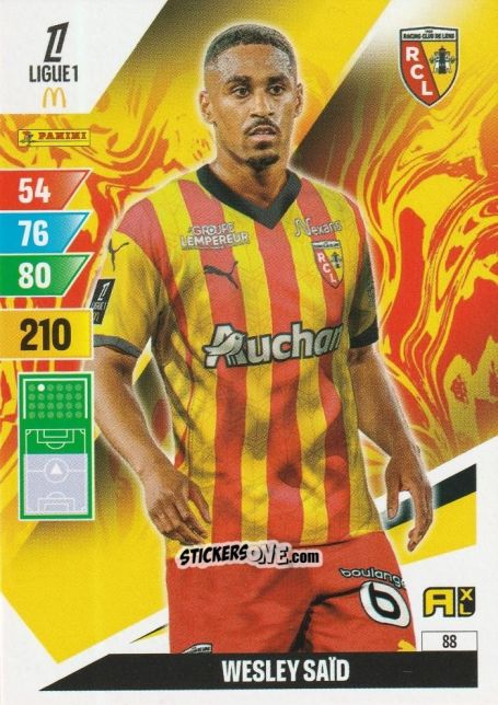 Figurina Wesley Saïd - Ligue 1 2024-2025. Adrenalyn XL n. 88 - Panini