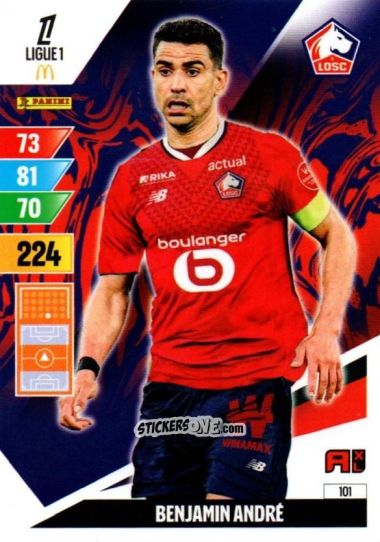 Figurina Benjamin André - Ligue 1 2024-2025. Adrenalyn XL n. 101 - Panini