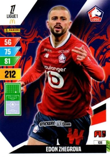Cromo Edon Zhegrova - Ligue 1 2024-2025. Adrenalyn XL n. 108 - Panini