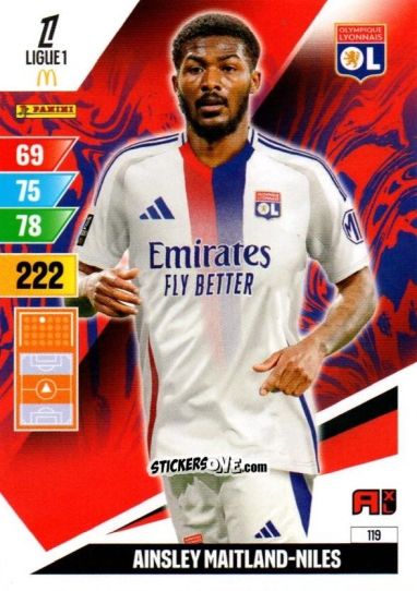 Cromo Ainsley Maitland-Niles - Ligue 1 2024-2025. Adrenalyn XL n. 119 - Panini