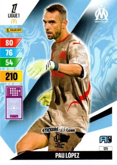 Cromo Pau Lopez - Ligue 1 2024-2025. Adrenalyn XL n. 129 - Panini