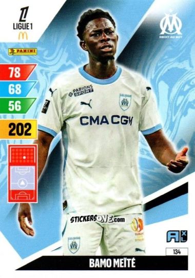 Cromo Bamo Meïté - Ligue 1 2024-2025. Adrenalyn XL n. 134 - Panini