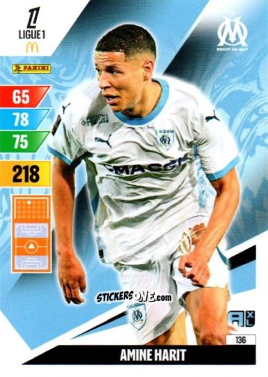 Cromo Amine Harit - Ligue 1 2024-2025. Adrenalyn XL n. 136 - Panini