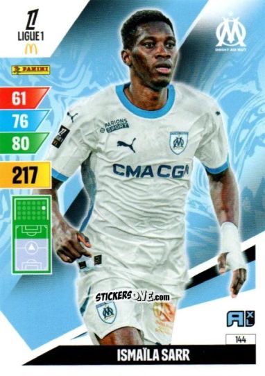 Sticker Ismaila Sarr - Ligue 1 2024-2025. Adrenalyn XL n. 144 - Panini