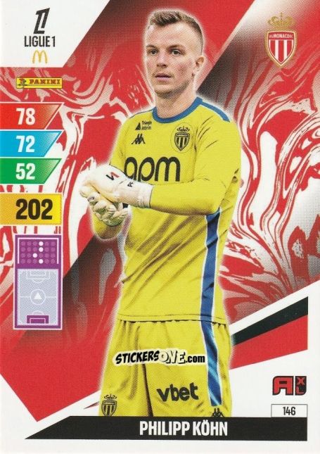 Figurina Philipp Kohn - Ligue 1 2024-2025. Adrenalyn XL n. 146 - Panini