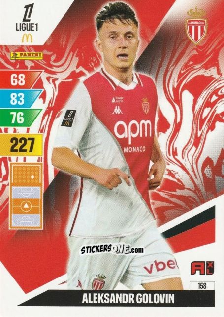 Figurina Aleksandr Golovin - Ligue 1 2024-2025. Adrenalyn XL n. 158 - Panini