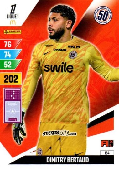 Figurina Dimitry Bertaud - Ligue 1 2024-2025. Adrenalyn XL n. 164 - Panini