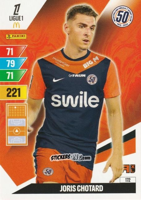 Sticker Joris Chotard - Ligue 1 2024-2025. Adrenalyn XL n. 172 - Panini