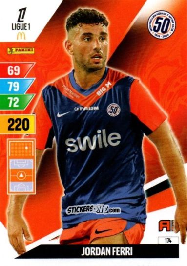 Figurina Jordan Ferri - Ligue 1 2024-2025. Adrenalyn XL n. 174 - Panini