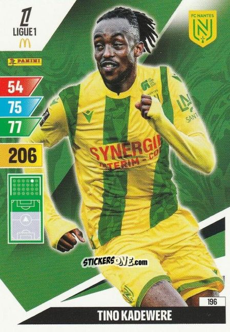 Figurina Tino Kadewere - Ligue 1 2024-2025. Adrenalyn XL n. 196 - Panini