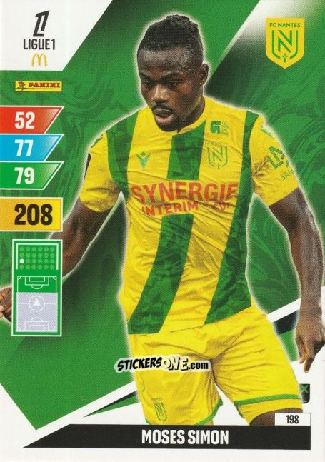 Figurina Moses Simon - Ligue 1 2024-2025. Adrenalyn XL n. 198 - Panini
