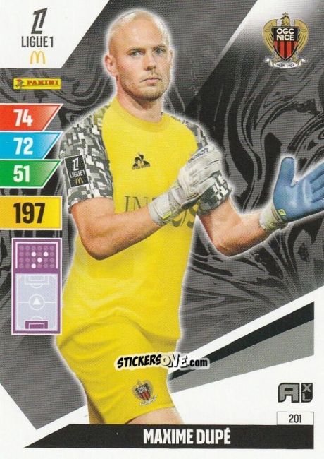 Cromo Maxime Dupé - Ligue 1 2024-2025. Adrenalyn XL n. 201 - Panini