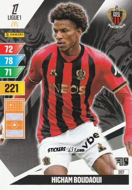 Cromo Hichem Boudaoui - Ligue 1 2024-2025. Adrenalyn XL n. 207 - Panini