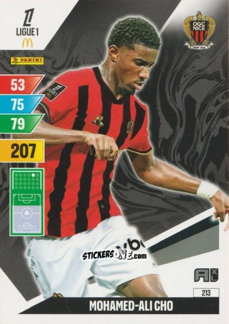 Cromo Mohamed-Ali Cho - Ligue 1 2024-2025. Adrenalyn XL n. 213 - Panini