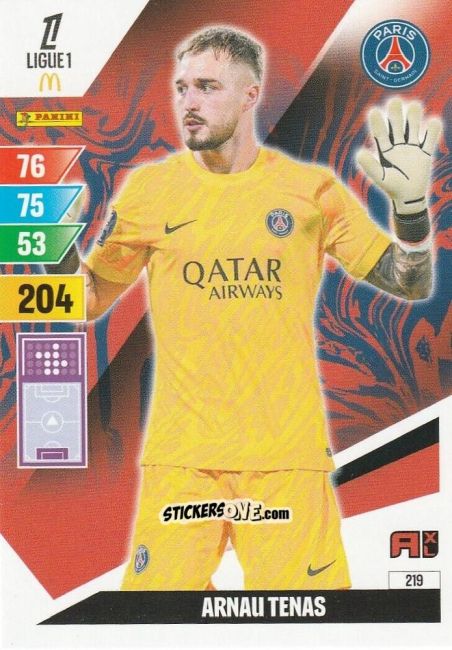 Cromo Arnau Tenas - Ligue 1 2024-2025. Adrenalyn XL n. 219 - Panini