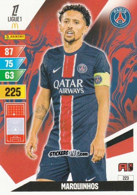 Figurina Marquinhos - Ligue 1 2024-2025. Adrenalyn XL n. 223 - Panini