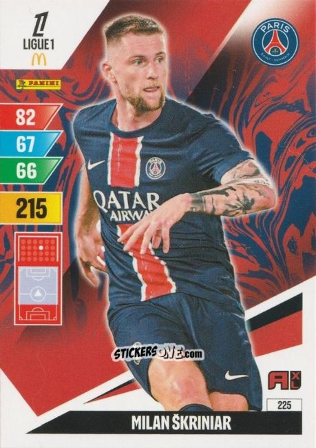Figurina Milan Skriniar - Ligue 1 2024-2025. Adrenalyn XL n. 225 - Panini