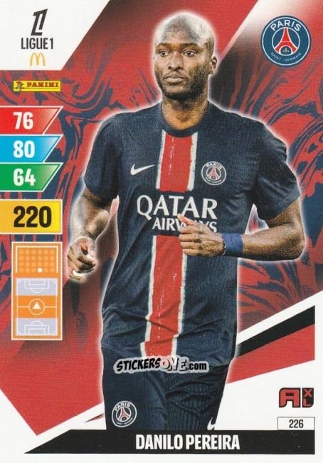 Sticker Danilo Pereira - Ligue 1 2024-2025. Adrenalyn XL n. 226 - Panini