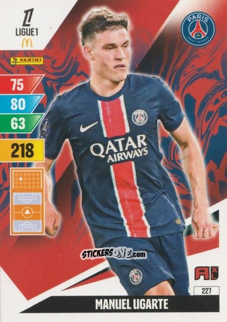 Sticker Manuel Ugarte - Ligue 1 2024-2025. Adrenalyn XL n. 227 - Panini