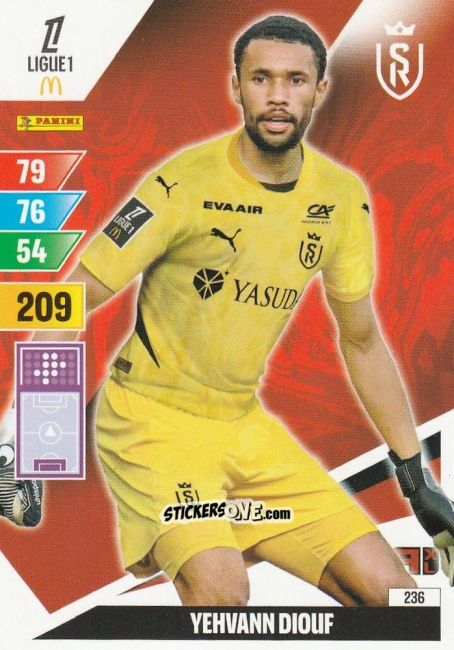 Cromo Yehvann Diouf - Ligue 1 2024-2025. Adrenalyn XL n. 236 - Panini