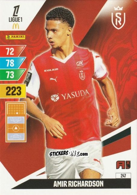 Figurina Amir Richardson - Ligue 1 2024-2025. Adrenalyn XL n. 247 - Panini