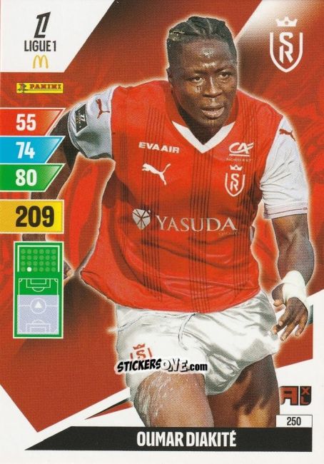 Figurina Oumar Diakité - Ligue 1 2024-2025. Adrenalyn XL n. 250 - Panini