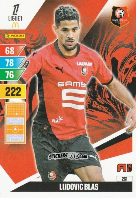 Sticker Ludovic Blas - Ligue 1 2024-2025. Adrenalyn XL n. 261 - Panini