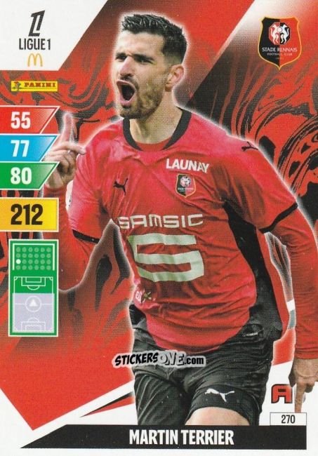 Cromo Martin Terrier - Ligue 1 2024-2025. Adrenalyn XL n. 270 - Panini