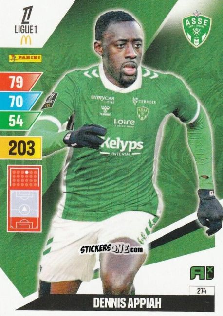 Sticker Dennis Appiah - Ligue 1 2024-2025. Adrenalyn XL n. 274 - Panini