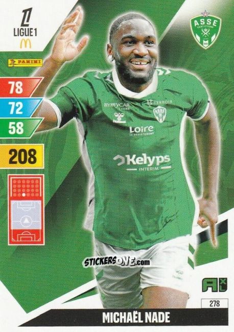 Cromo Mickaël Nadé - Ligue 1 2024-2025. Adrenalyn XL n. 278 - Panini
