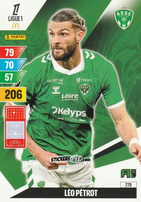 Figurina Léo Pétrot - Ligue 1 2024-2025. Adrenalyn XL n. 279 - Panini
