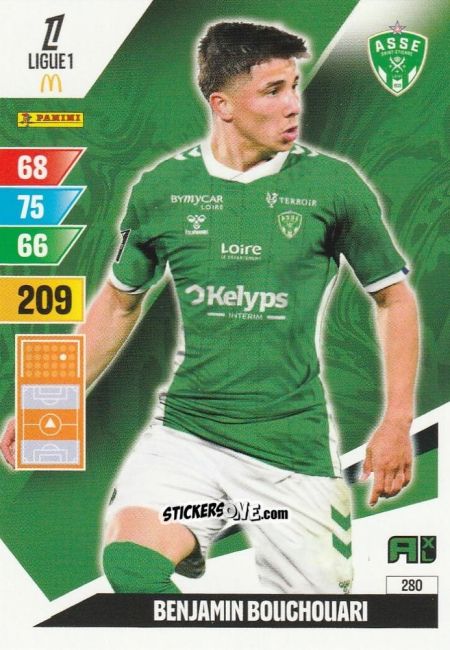 Cromo Benjamin Bouchouari - Ligue 1 2024-2025. Adrenalyn XL n. 280 - Panini