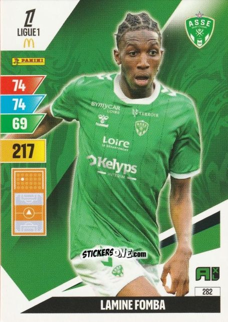 Cromo Lamine Fomba - Ligue 1 2024-2025. Adrenalyn XL n. 282 - Panini