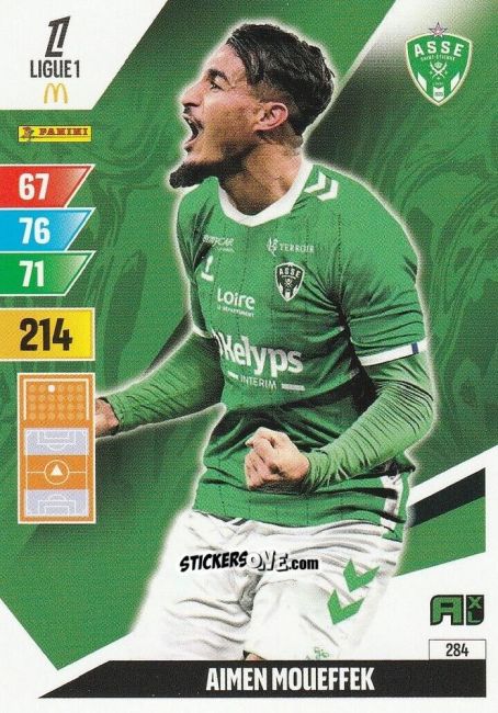 Cromo Aïmen Moueffek - Ligue 1 2024-2025. Adrenalyn XL n. 284 - Panini