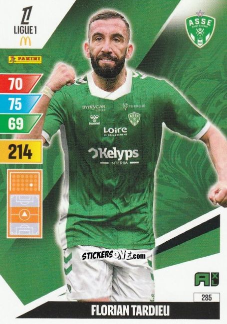 Cromo Florian Tardieu - Ligue 1 2024-2025. Adrenalyn XL n. 285 - Panini