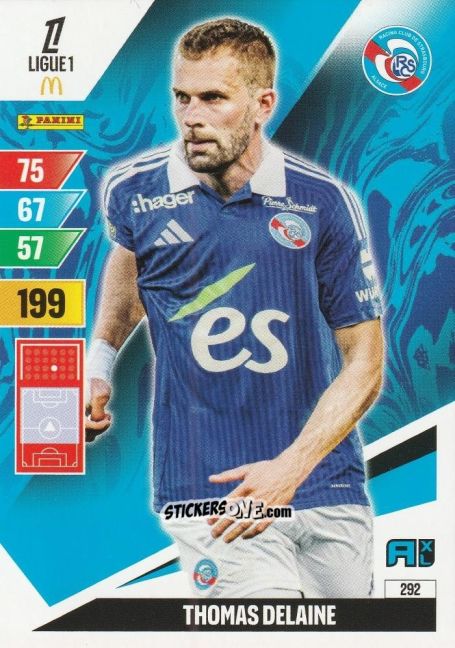 Cromo Thomas Delaine - Ligue 1 2024-2025. Adrenalyn XL n. 292 - Panini