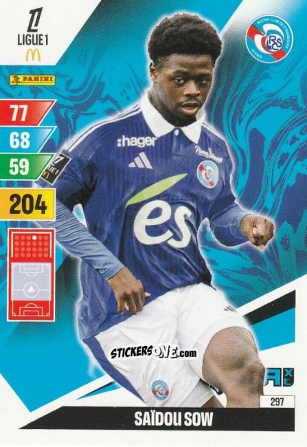 Cromo Saïdou Sow - Ligue 1 2024-2025. Adrenalyn XL n. 297 - Panini