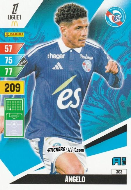 Cromo Angelo Gabriel - Ligue 1 2024-2025. Adrenalyn XL n. 303 - Panini