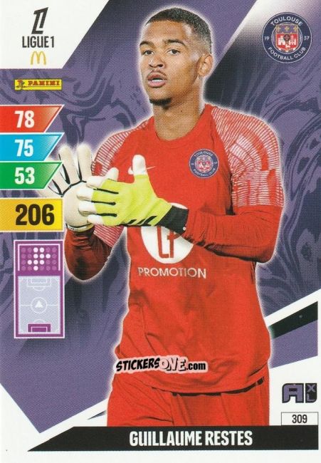 Figurina Guillaume Restes - Ligue 1 2024-2025. Adrenalyn XL n. 309 - Panini