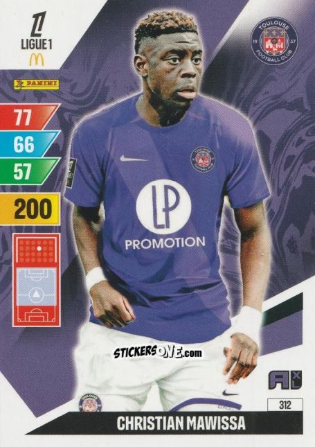 Sticker Christian Mawissa - Ligue 1 2024-2025. Adrenalyn XL n. 312 - Panini