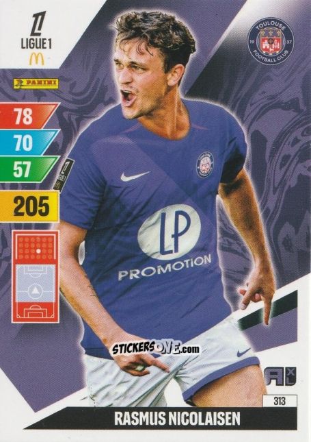 Cromo Rasmus Nicolaisen - Ligue 1 2024-2025. Adrenalyn XL n. 313 - Panini