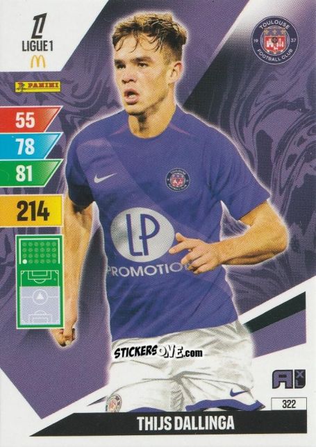 Sticker Thijs Dallinga - Ligue 1 2024-2025. Adrenalyn XL n. 322 - Panini